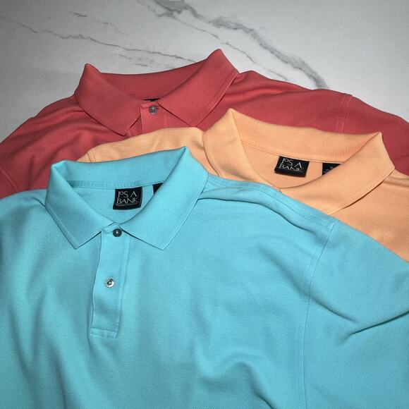3 Jos A Bank Travelers Collection Mens Polo Shirts Sz XL 100% Soft Cotton NWOT - Picture 1 of 16